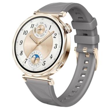 Imagem de DEALELE Pulseiras de substituição compatíveis com Huawei Watch GT5 Pro 42 mm/GT5 41 mm/GT4 41 mm/Garmin Venu 3S/Forerunner 265S/Fossil Gen 6, pulseira de silicone macio de cristal de gelo de 18 mm