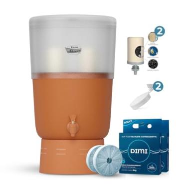 Imagem de DIMI COMBO Filtro de Barro Advance Plus 8L com Vela Tripla Ação, Bóia, Torneira e 2 Discos Mineralizadores – Água Alcalina, Antioxidante e Leve