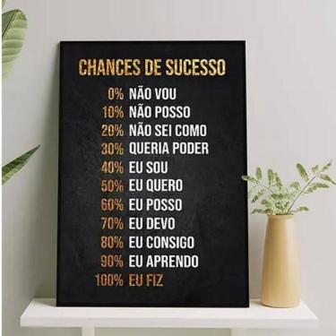 Imagem de Quadro Empreendedor Chances Sucesso 33X24Cm Preta