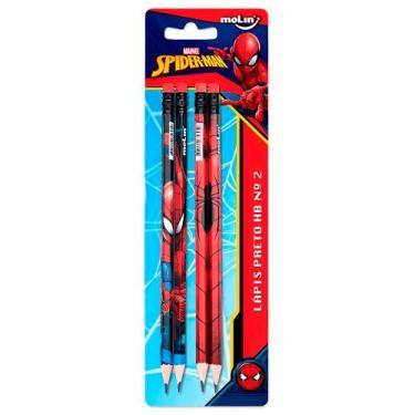Imagem de Lápis Preto com Borracha HB Com 4 Molin - Spider-Man