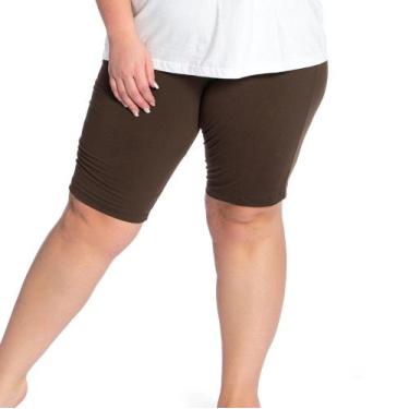 Imagem de Bermuda Plus Size G1 G2 G3 Suplex Em Poliéster Cos Alto - WOLFOX, Marr