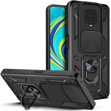 Imagem de Capa Case Xíaomi Redmi Note 9s e 9 Pro (Tela 6.67) Shield Slider Dupla Camada Com Stand e Anel - Preto