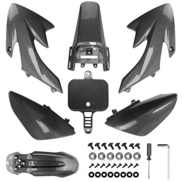 Imagem de PRO BAT Kit De Carenagem De Plástico De Fibra De Carbono 7 Peças Crf 50 Crf50 125Cc Apollo Dirt Pit Bike, Preto