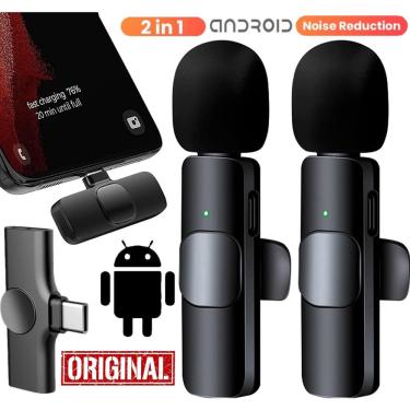 Imagem de Microfone Duplo Lapela Sem Fio Profissional Smartphones