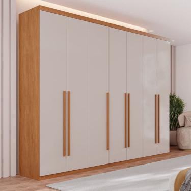 Imagem de Guarda-roupas 7 Portas 6 Gavetas Flórida Cinamomo / Off White