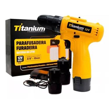 Imagem de Parafusadeira Furadeira 12v 3/8 2 Baterias S/ Impacto Titanium