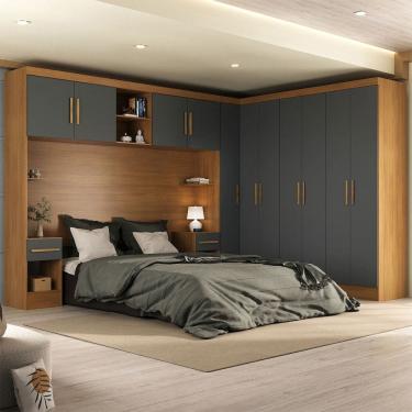 Imagem de Guarda-Roupa Casal Modulado Soberano 11 Portas 5 Gavetas Cinamomo/Cinza - Panorama Móveis