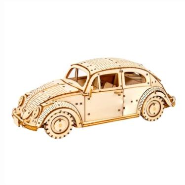 Imagem de wa-gu-mi Volkswagen Type 1 Beetle (Natural Wood) - 3D Wooden Puzzle DIY Assembly Kit - Educational Eco-Friendly Toy & Collectible & Home Decor Model, for VW Car Enthusiasts