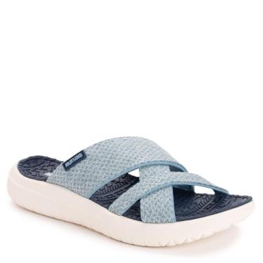 Imagem de MUK LUKS Sandália feminina Sassy Cross-Over, Turquesa, 40