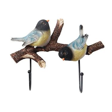 Imagem de XIANGGUI 1983 Cabide organizador de casacos, ganchos modernos de parede, cabide de decoração de pássaros de resina para casa, quarto, sala de estar, corredor, cabide, chapéu, guarda-chuva, (cor: C)