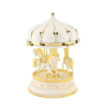 Imagem de WYUYIWH Caixa de música carrossel caixa de música brinquedo crianças aniversário menina aniversário natal casamento presente de aniversário