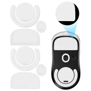 Imagem de Yenblow Pacote com 2 adesivos deslizantes para mouse sem fio G Pro X Superlight, tapete de patins de vidro resistente ao desgaste compatível com substituição de pés de mouse Logitech (patins de mouse