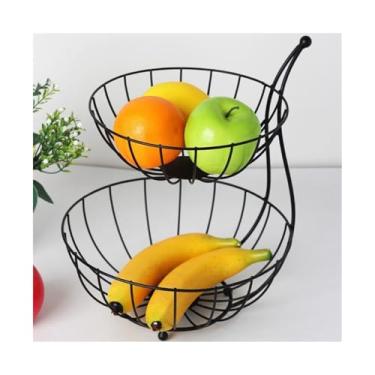 Imagem de cesta de frutas Cesta de armazenamento de frutas, economiza espaço na cozinha, vegetais, frutas, tigela decorativa para sobremesas e casa decoração de cozinha