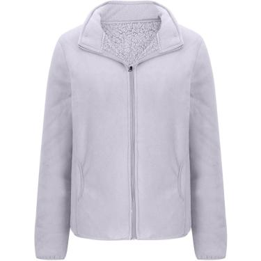 Imagem de Moletons Forrados De Lã Para Mulheres Jaquetas De Inverno Zíper Completo Manga Longa Lapela Casacos Com Capuz Jaqueta Casual Sólida Leve Senhoras Lã Fofa Sherpa Forrada, 01 Purple, XL