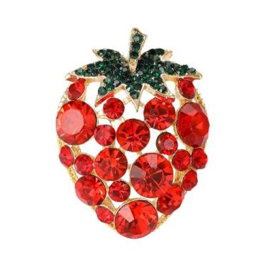 Imagem de Broche de Romã e Melancia com Strass - Presente para Festa, Vermelho28