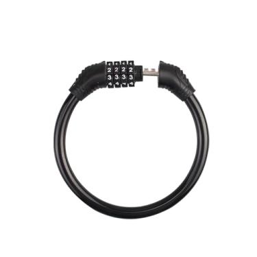 Imagem de Fechaduras de bicicleta antifurto forte bloqueio de cabo de segurança 4 dígitos redefinível combinação de senha de bicicleta u lock senha