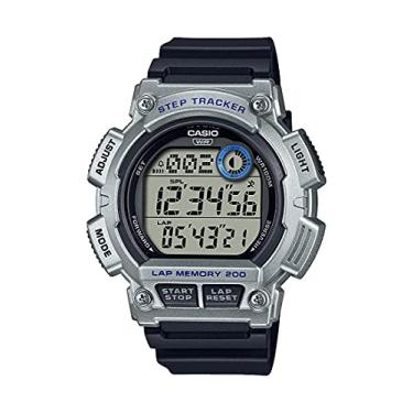 Imagem de Casio Relógio esportivo masculino de quartzo com pulseira de plástico, preto, 24 (modelo: WS-2100H-1A2VCF)