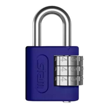 Imagem de Cadeado S/ Chaves 25mm para Malas, Armários e Baus STAM, Azul
