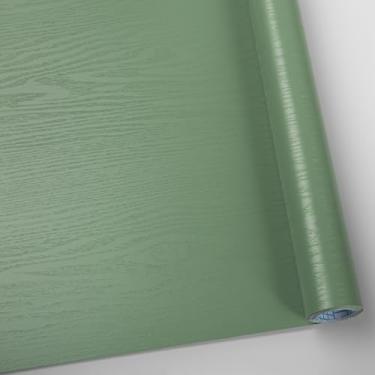 Imagem de Papel de parede de contato de madeira, papel de parede verde descascar e colar, adesivo de vinil espesso sem rasgar, autoadesivo à prova d'água, papel de parede de grão de madeira sintética cobrindo