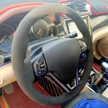 Imagem de LYBQFZ Capa de trança de volante de carro DIY camurça acessórios interiores envoltório de direção, para HAVAL 13-18 H6 15-18 H6 Coupe 17-23 M6