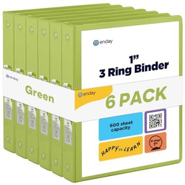 Imagem de Fichário com 3 argolas verdes, 2,5 cm, capa transparente de 2,5 cm com 2 bolsos internos, fichário de material escolar colorido, também disponível em rosa, azul, roxo, cinza e vermelho (6 peças) – por