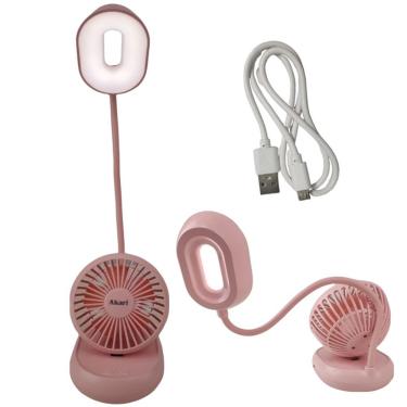 Imagem de Luminaria Ventilador Led Ajustavel Flexivel 2 Em 1 Abajur De