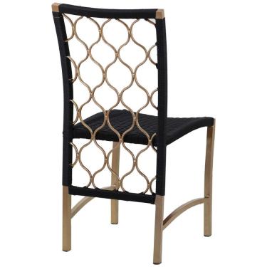 Imagem de 2 Cadeiras Corda Náutica Trama Original Em Alumínio Cozinha, Edícula, Jantar Preto