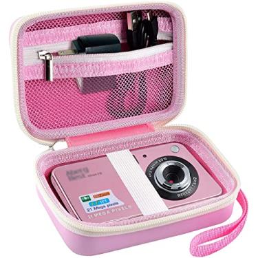 Imagem de GWCASE Capa Para Câmera Digital Compatível Com Camkory/Yisence/Vahoiald/Kodak Pixpro/Canon Powershot Elph 180/190/Sony Dscw800/Dscw830, Cartão Sd E Cabo Infantil - Rosa