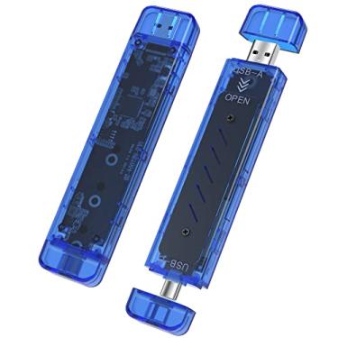 Imagem de FANBLACK Gabinete Ssd M.2 Nvme Sem Ferramentas, Adaptador Usb 3.2 Gen 2 (10 Gbps), Suporte M2 Pcie Sata Ngff, Chave B+M E Acabamento Uasp (Azul)