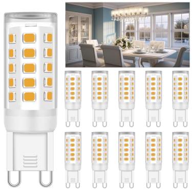 Imagem de Ugvmn Lâmpada Led G9 Com Base Bi-Pino, Lâmpadas Halógenas Equivalentes De 40 W, 4 W Sem Cintilação, 3000 K, Branco Quente, T4, Para Lustre, Ângulo Feixe 360°, Iluminação Residencial Não Regulável, P
