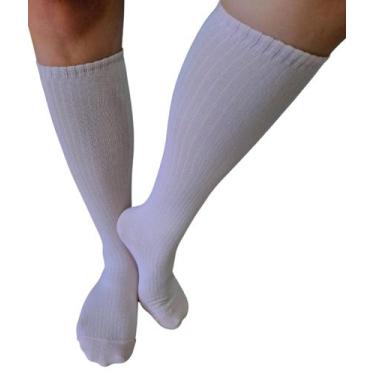 Imagem de Meia feminino 3/4 branco 34-39 ref-04000305/2013 c-90 - LEKE  MEIAS