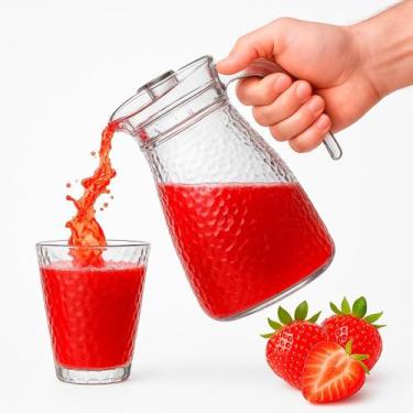 Imagem de Jarra Vidro Grande + 4 Copos Texturizados Redondos Transparente - jdma