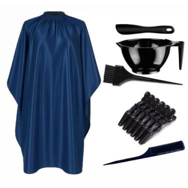 Imagem de Kit Para Quimica Cabeleireira Capa De Salão Cumbuca Presilha - Barbers