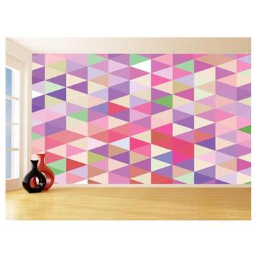 Imagem de Papel De Parede Geométrico Triângulos Abstrato 3,5M Gmt73 - Você Decor