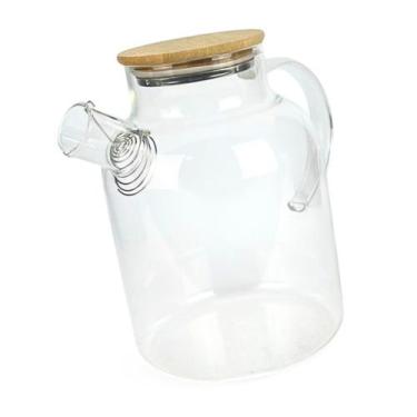 Imagem de Chaleira De Vidro Borossilicato Com Tampa Bambu Bule 1,8L - KeHome