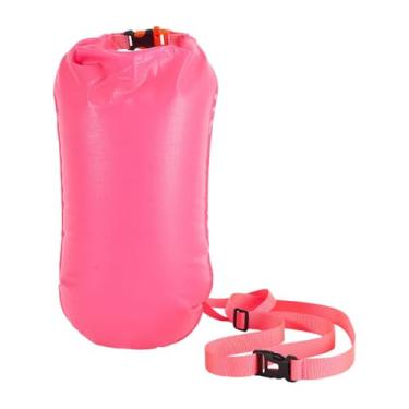 Imagem de UGPLM Bolsa seca para boia de natação, cinto ajustável e removível, bolsa para equipamentos de treinamento de nadadores e caiaques em águas abertas, Rosa Vermelha