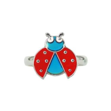 Imagem de FUN JEWELS Lindo anel de joaninha que muda de humor para meninas tamanho ajustável