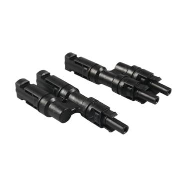 Imagem de Edinstry Conectores solares Y Branch FMM+MFF, 1 par de adaptador de cabo paralelo de painel solar, divisor IP67 à prova d'água para fio 10AWG-14AWG, conectores de extensão de sistema fotovoltaico