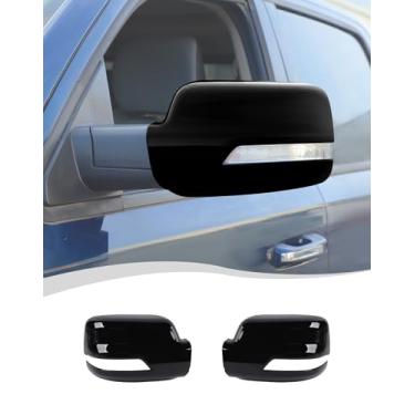 Imagem de Hoolcar Capa de espelho retrovisor lateral para decoração externa compatível com Dodge Ram 2018-2025, preta