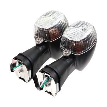 Imagem de Mqetly 1 par de luzes de seta LED para motocicleta, piscas de motocicleta, peças de reposição, indicadores e acessórios para Z750 Z1000, Branco