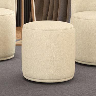 Imagem de Puff Redondo Orgânico para Sala Malu Linho M11 - D`Rossi