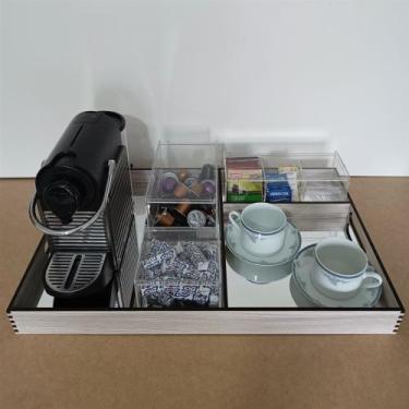 Imagem de Cantinho do café completo, bandeja com divisórias e espelho sobreposto