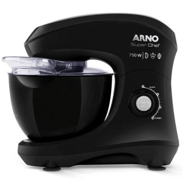 Imagem de Batedeira Planetária Arno Super Chef 750W Km01 Preta 127V, 110V