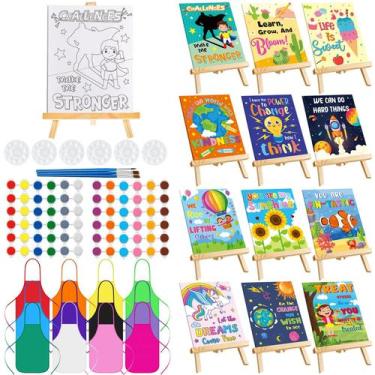 Imagem de Conjunto de festas de pintura Ireer Kids Sip & Paint com tela e pincéi