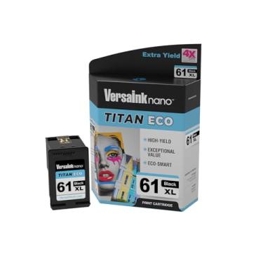 Imagem de VersaInk -Nano 61 XL Titan ECO Cartucho de tinta preta de alto rendimento para HP 61 e 61 XL, funciona com HP Deskjet 3510, 1010, 3050, 3050A, 3000, 1000, 2540, Envy 5530, 4500, OFFICEJET 4630