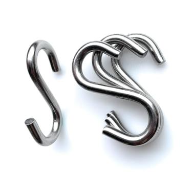 Imagem de DaylyFav Ganchos em S resistentes para pendurar cadeira de rede, balanço de varanda, aço inoxidável 304 de 8 cm