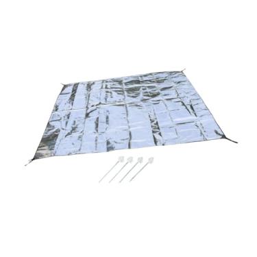 Imagem de YIJU Tapete de de folha de alumínio dupla face para áreas externas, cobertor leve e portátil para acampamento em barraca de praia, 125x200cm
