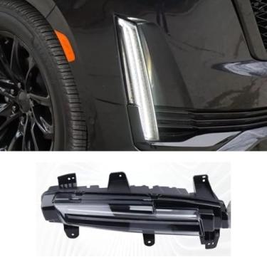 Imagem de Lâmpada de neblina esquerda direita LED luz de circulação diurna conjunto de farol LED frontal lâmpada de canto ampla compatível com Escalade 2021-2023 (esquerda)