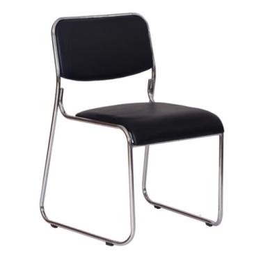 Imagem de Cadeira de Escritório Fixa Cromada DAKAR - COR PRETO - 31100