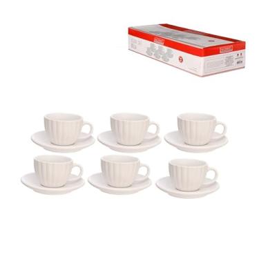 Imagem de Haüskraft- Xícara para café com Pires de Ceramica Bella Branca 90ml 6 peças